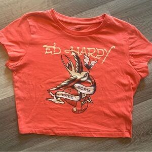 Ed Hardy VTG Y2K Crop Top Size Large